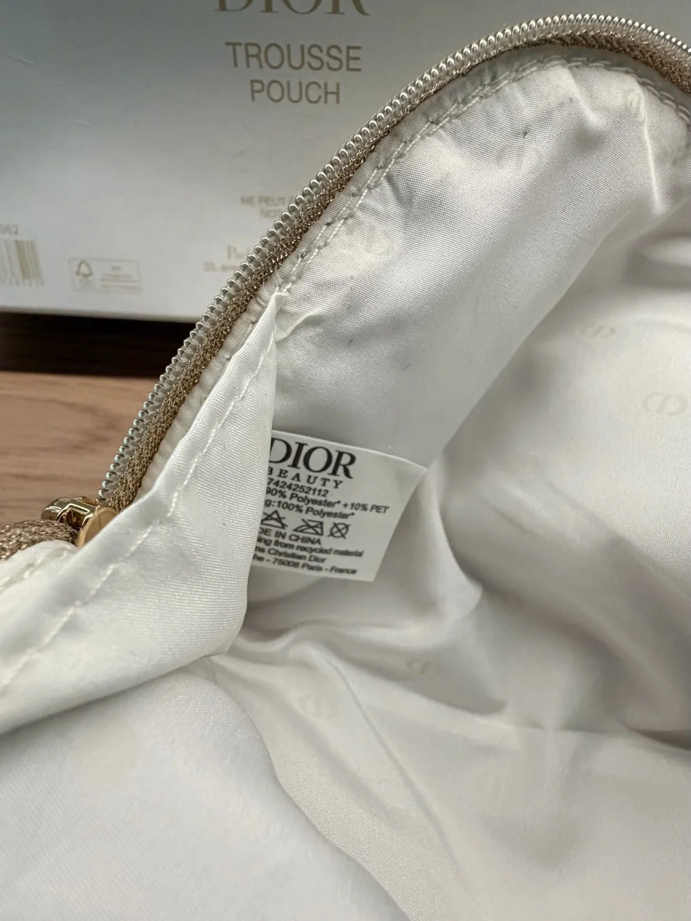 Dior 2024 Holiday Gift Gold Logo Pouch With Gold Star Charm